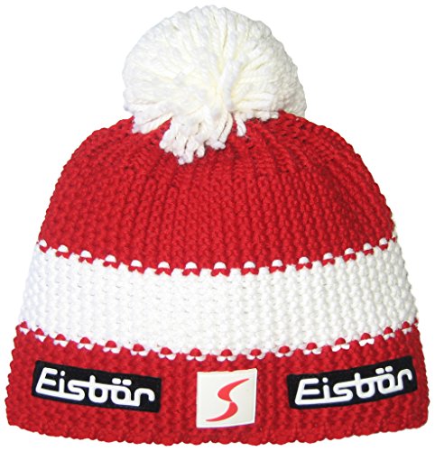 Eisbär Star SP - Gorro con pompón, otoño/Invierno, Unisex, Color Multicolor - Rot/White/Rot, tamaño Talla única
