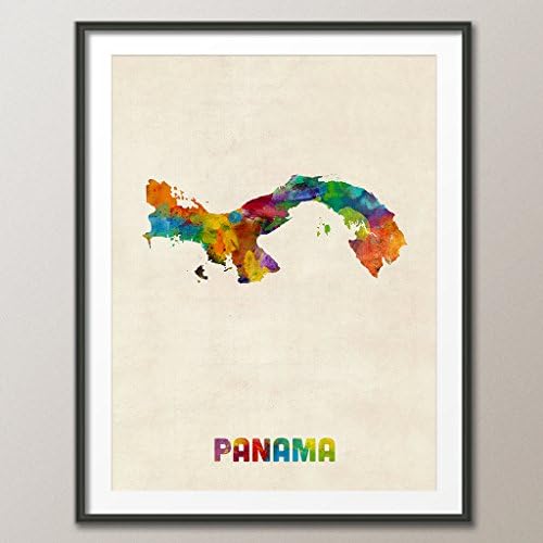 Panama Watercolor Map art print, unframed #1334