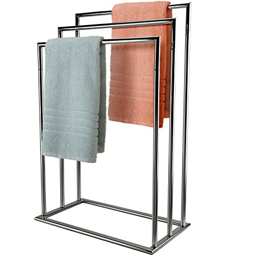 mastronics Handtuchhalter, 3 Ebenen, freistehend chrome Wäscheständer Trocknen Badezimmer Ständer