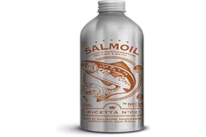 SALMOIL by NECON Pet Food Ricetta 2, Alimento complementare/Cibo per Cani e Gatti a Base di Olio di Salmone Norvegese e Krill da 500 ml, Ricco di Vitamina E, Omega3, No Conservanti, Made in Italy