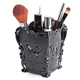 KINGSO Acrylic Clear Container Makeup Case Cosmetic Storage Holder Organizer (Black)