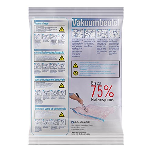 Songmics 15 tlg Set 100 x 80 / 80 x 60 / 60 x 50 cm Vakuumbeutel Vakuum Aufbewahrungsbeutel Haushaltshelfer transparent RVM15T - 8