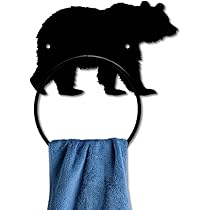 MAYJOYDIY Handtuchring Hirsch - Metall Handtuchhalter, Schwarz, 20x12.5cm