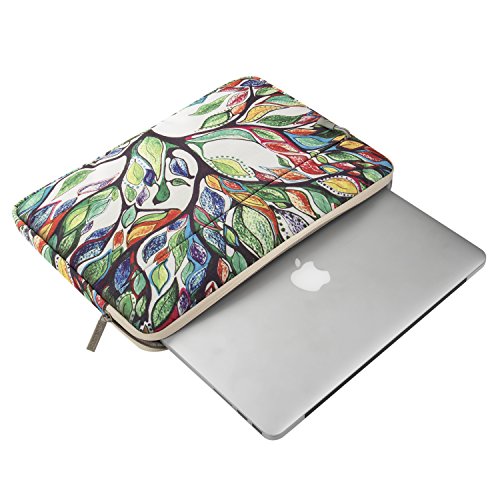 MOSISO Canvas Gewebe Laptop Hülle Sleeve Tasche für 13-13.3 Zoll MacBook Pro, MacBook Air, Notebook Computer, Liebe Baum - 5