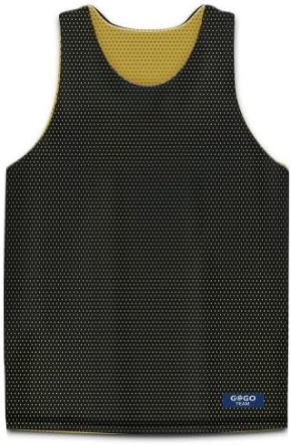 GOGO TEAM Big Boys' Tank Top, Reversible Basketball Jerseys, YS-YL-Black/Yellow-YM