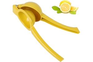 ANMEISH Lemon Squeezers，Handheld Lemon Juicer，Metal Lemon Orange Lime Citrus，Manual Juicer Many Fruits，Suitable for Lemonade, Cocktails, Salad (Yellow)
