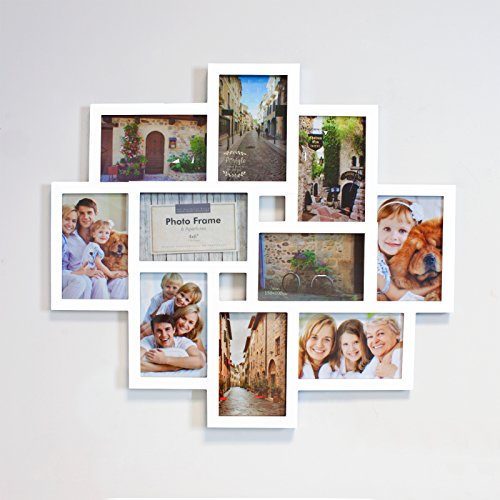 Smartfox Bilderrahmen Fotorahmen Collage für 10 Bilder im Format 10×15 cm in Weiß - 2