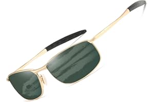 kimorn Polarizado Gafas de sol Hombre Retro Rectangulares metal Marco K0535