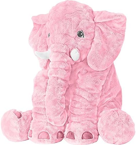 Stuffed Elephant Animal Large Stuffed Elephant Plush Toy Giant Gifts For Children Kids 16 Inches, Pink