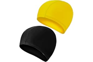 EXIIANTAG 2 Pcs Swimming Caps for Kids Girls Boys and Adult Teenager,Comfortable Light Swimming Caps,Super Stretch No Pull Hair Swimming Hats for Long and Short Hair