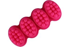 Storaffy Jabón de moldes de silicona Molde de barra de jabón de masaje Moldes de jabón de 4cavidades para hacer jabón Moldes para velas y jabones hechos a mano,bricolaje,suministros para manualidades