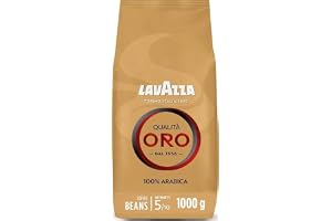 Lavazza, Qualità Oro, Café en Grano Natural, 1 kg | Notas de Frutas y Flores, 100% Arábica, Intensidad 5/10, Tostado Medio, para Máquina Espresso