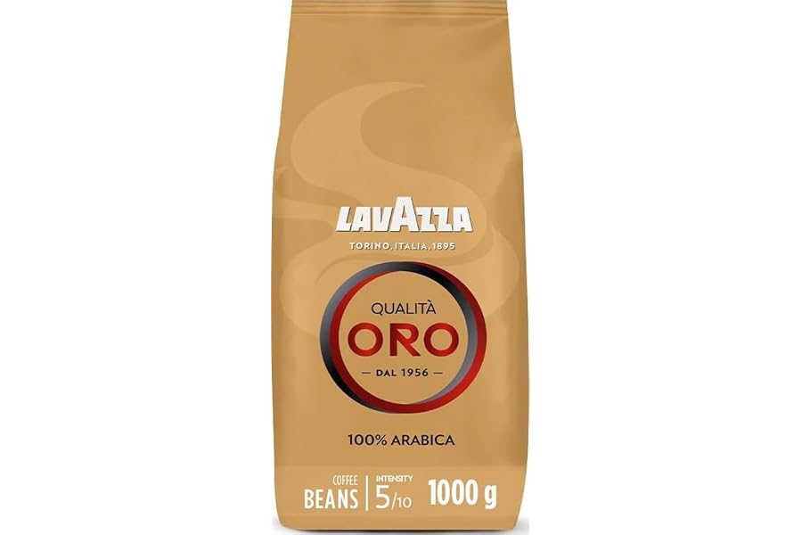 Lavazza, Qualità Oro, Café en Grano Natural, Ideal para la Máquina de Café Espresso, con Notas Aromáticas de Frutas y Flores,