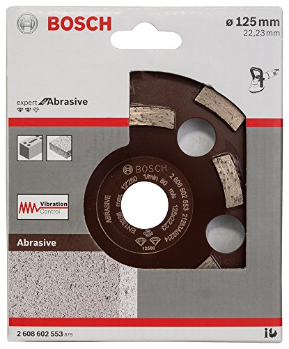 BOSCH Diamanttopfscheibe Expert für Abrasive, 50 g/mm, 125 x 22,23 x 4,5 mm, 2608602553 - 2