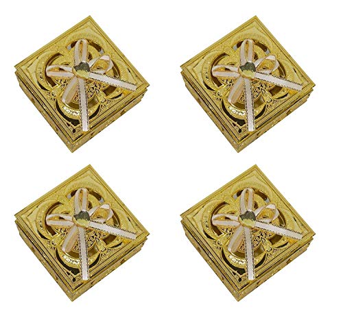 Raaya Designer Jewellery Box for Girls and Women Return Gift Women Accessories Item Use for Home and Travel Combo of 4 Pcs, Gold, 50 Gram, Pack of 1