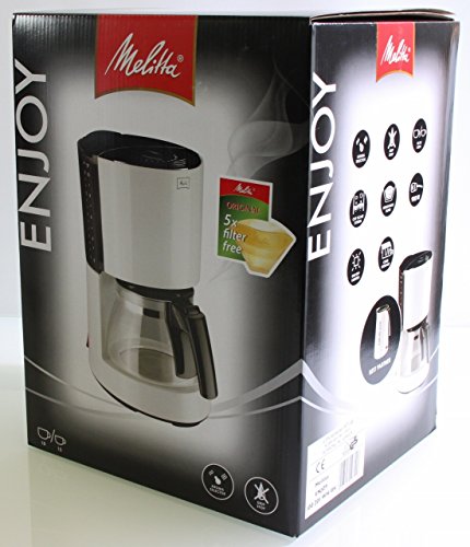 Melitta 100201 wh/bk Enjoy Kaffeefiltermaschine -Aromaselector -Tropfstopp -Glaskanne schwarz/weiß - 7