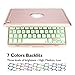 Price comparison product image iPad 9.7 keyboard Case 5th 6th,Miya 7 Colour Backlit Folio Smart Keyboard Case Ultra Slim Aluminum Hard Shell Bluetooth Wireless Keyboard Protective Cover for iPad 5th/6th Generation(iPad 9.7 2017/2018) -Gold