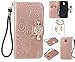 Produktbild für Samsung Galaxy J5 (2017) SM-J530 (5,2 Zoll) PU Diamant Strass Niedlich Eule Leder Silikon Schutzhülle Handy case Book Style Portemonnaie Design für Samsung Galaxy J5 (2017) SM-J530 (5,2 Zoll) + Schlüsselanhänger ( 9OL (2)