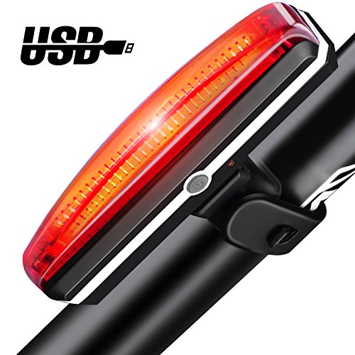Bicycle Tail Light, ToHayie USB Rechargeable Bicycle Tail Light - Red High Intensity Rear LED Accessories Fits On Any Road Bikes, Helmets. Easy To Install for Cycling Safety Flashlight
