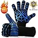 Produktbild Better Choice Ofenhandschuhe, Grillhandschuhe Hitzebeständige bis zu 800 ° C, Premium Kochhandschuhe für BBQ, Kochen, Backen und Schweißen, Blau Spinnenmuster (1 Paar 14") (Blau)