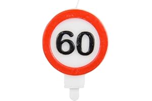 Folat 24255 ciastka 60 świec, znak drogowy, świece urodzinowe na urodziny, dekoracja urodzinowa, dla dzieci, na imprezy, wesela, imprezy firmowe, jubileusze, wielokolorowe