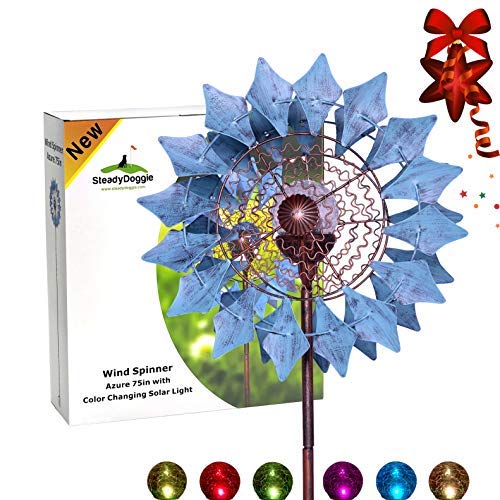 SteadyDoggie Sports & Outdoors - Spinner de Viento Solar para Padre, Color Azul