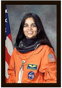 Braj Art Gallery Kalpana Chawla NASA Framed Photo Size 13.5X19.5 Inches