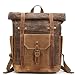Produktbild Tuch Tasche tragbar Wasserdicht Rucksack Öl Wachs Bag Travel Herren Rucksack Vintage Leder Leinwand Tasche, braun