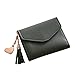 Produktbild SuperSU Damen Einfach Elegant Mini Portemonnaie einfache kurze Brieftasche Damen Kleine Clutch Handtasche Quaste Geldbörse Kartenhalter Handtasche (Grün)