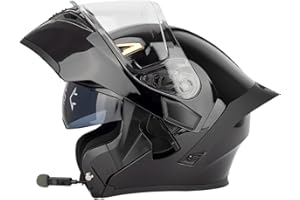 BYROADS Bluetooth Casques Modulables Moto ECE Homologué Casque Moto Modulable Homme Femme Casque Scooter Casque Intégraux Double Visière Anti-buée
