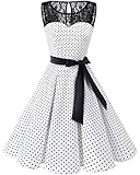 Ärmellos 1950er Kleid aus Spitzen,Baumwolle und Elastan, Knielang,mit abnehmbarer Band