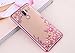 Produktbild Für Huawei Mate 9 Hülle,Huawei Honor 8 Silicone Hülle [Kristallklar Durchsichtig],RIKINEY Überzug Rose Gold Klar Silikon Strass Bling Glitzer Shiny Bumper Case Soft Gel Schutzhülle Pink Blumen Schmetterling Muster Diamant Strass Rahmen Weich TPU Handy Tasche Kristall Transparent Silicone Rückseite Durchsichtig Hülle Etui Cover für Huawei Mate 9, Rose Gold Rosa Blumen