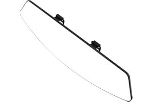 FM2018XSL Espejo Retrovisor Curvo en Forma de Abanico con Correa en el Interior del Automóvil de 32 * 9 cm,Espejo Retrovisor Panorámico Gran Angular para Automóvil, SUV y Camionetas