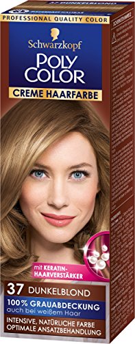 Poly Color Creme Haarfarbe Coloration 37 Dunkelblond Stufe 3, 3er Pack (3 x 83 ml)