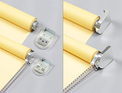 EFIXS Montageset für Rollos mit 25mm Rollowelle ~ Farbe: silber ~ mit Metallkette ~ Länge der Endloskette (Bedienlänge): ca. 100cm - 3