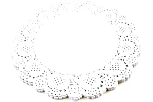 Happium 100 pezzi di tovagliette bianche per decorare torte,centrini di carta in pizzo da12,5'',tovagliette monouso in carta,per imballaggio di torte,per stoviglie da matrimonio,decorazione alimentare