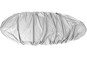 Eddwiin Cubierta de Kayak,4.5 m Funda de Polvo de Kayak,Poliéster Impermeable Cubierta de Almacenamiento de Protección Solar UV Resistente para 3.6-4m Canoa de Kayak (Gris)