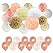 Produktbild Party Seidenpapier Pom Poms Dekorationen mit Champagner und Konfetti Luftballons für Geburtstag Party Decor Hochzeit Party Decor Baby Dusche Decor – Champagner, Pfirsich, Elfenbein, Weiß