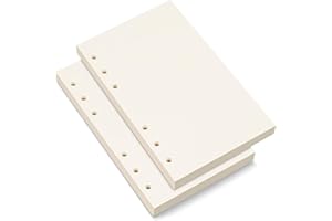 Bidponds A6 Blanko-Papier, A6-Nachfüllpapier, 6 Löcher, lose Blätter, Papier für A6 Personal Binder Planer, 80 Blatt/160 leere Seiten, 10,4 x 16,8 cm, Beige (2)