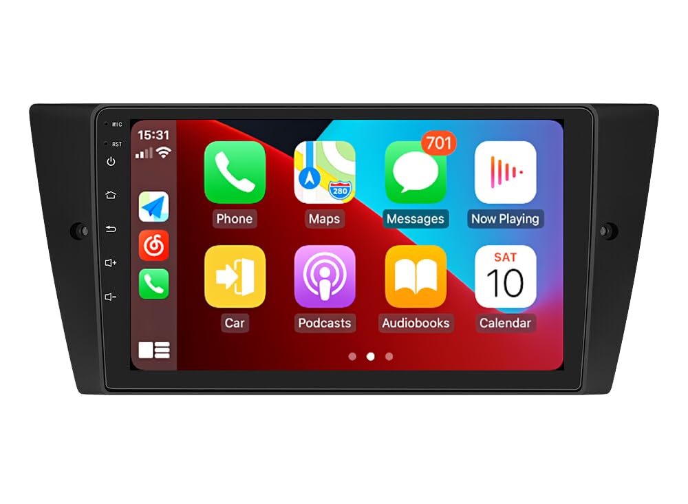 for BMW 3 Series E90 E91 E92 E93 Radio 2005-2011 Wireless CarPlay & Android Auto 9 Inch Touchscreen Android Head Unit Car Stereo with GPS Navigation Free Backup Camera 4GB RAM+64GB ROM