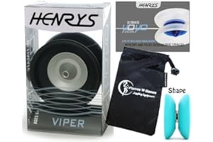 HENRYS YOYO'S Henrys VIPER YoYo (Black) Professional Ball Bearing YoYo +Instructional Booklet of Tricks & Travel Bag! Pro YoYos For Kids and Adults!