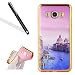 Produktbild Galaxy J5 2016 Silikon Handy Hülle,Leeook Elegant Retro Luxus Schön Blau Rosa Venedig Wasser Stadt Crystal Soft Clear Case Electroplate Plating Gold Frame Scratch-Resistant Bumper Soft Rückseite Cover Tasche Ultradünne Galvanisiergeräte Weicher Gel TPU Tasche Schutzhülle Hülle Tasche für Samsung Galaxy J5 2016 + 1 x Schwarz Eingabestift-Blue Pink Venice Water City