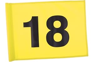sharprepublic Golf Putting Green Flag - Golf Target Flag - Number 1 Or 18 - Choose Colors - Yellow with Number 18