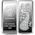 Silviya BIS Hallmarked 999 Pure Silver Peacock Bar Coin (5g, 10g, 20g, 50g, 100g)- Anniversaries - Birthdays - Festivals - Housewarmings - Memorable Gift