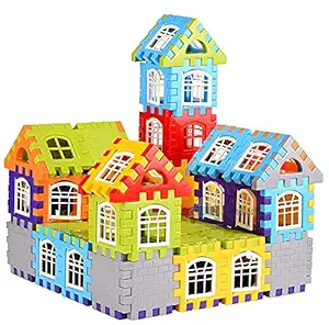 HERESA Building Blocks Set Educational Construction Toy Puzzles Learning Activity Game for Kids Toys ,Toys for Boys,Girls,Children Toys for 2,3,4,5 Years (50 House Block)
