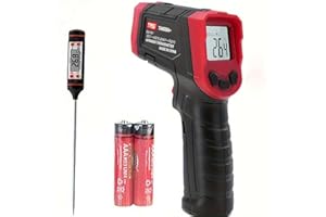 YIKO Thermomètre infrarouge, appareil de mesure de la température laser numérique (-32 °C ~ 550 °C), pistolet de température infrarouge (ne convient pas pour les humains), idéal pour la cuisson, la friture