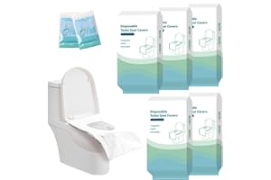 ZJILIXIA 50 Stück Einweg Toilettensitzbezug,Toilettensitzbezug Einweg Toilette Auflage,Tragbar Toiletten Sitzbezug Einweg Wc-Sitz Für Kinder Und Erwachsene,Einzeln Verpackt,Reisen,öffentliche Toiletten (Weiß)