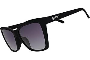 goodr New Wave Renegade Polarised Sunglasses, Medium Sized (Pop G), Black Solid Frame with Black Gradient Lenses, UV400 Protection, No Slip, No Bounce