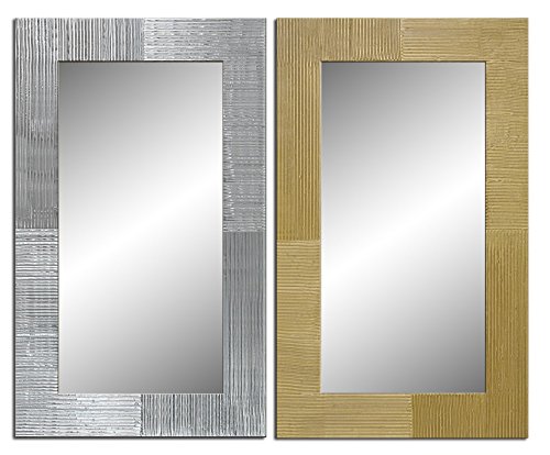 Bilderdepot24 - zeitloser Wandspiegel mit handgearbeitetem Dekorrahmen - Spiegel Streifen - ca. 100x60 cm - Silber