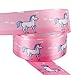 Produktbild laribbons Printed Satin Band, Rainbow Einhorn pink